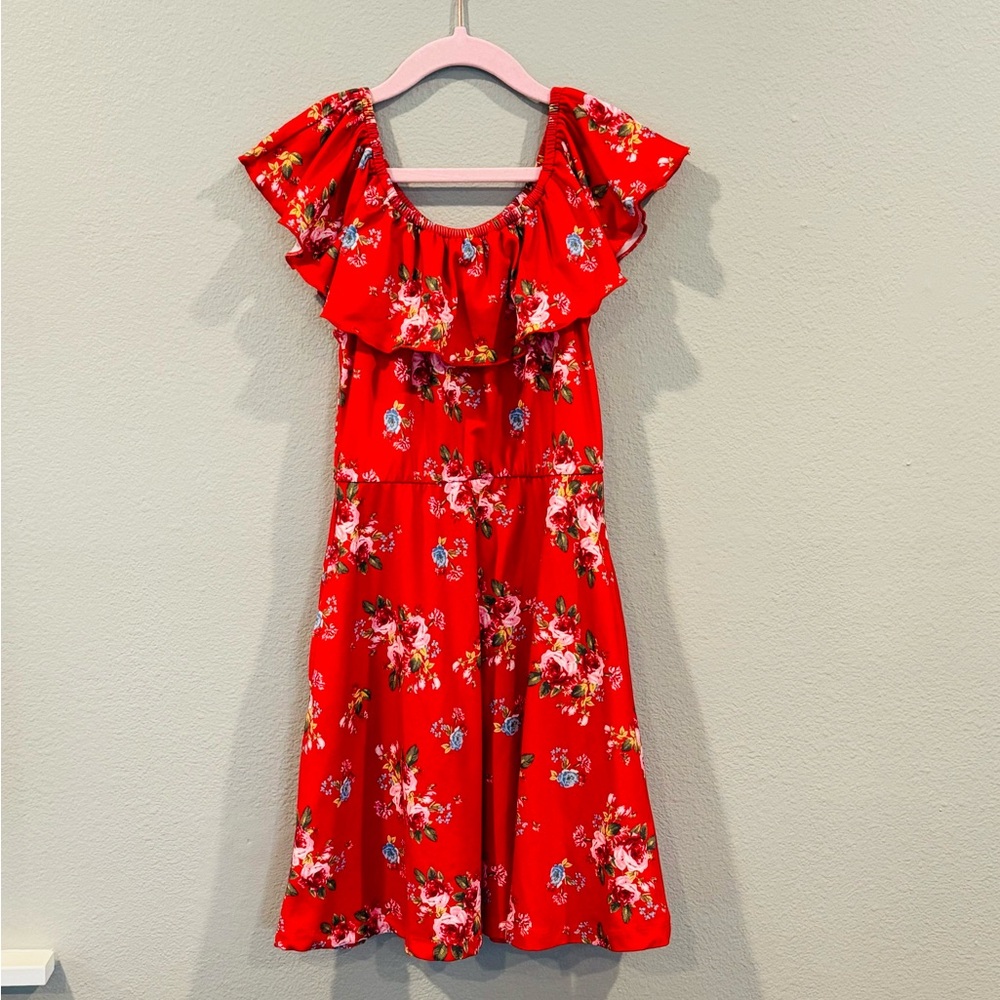 Social Academy Chaya Brushed Ruffle Skater Dress
